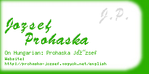 jozsef prohaska business card